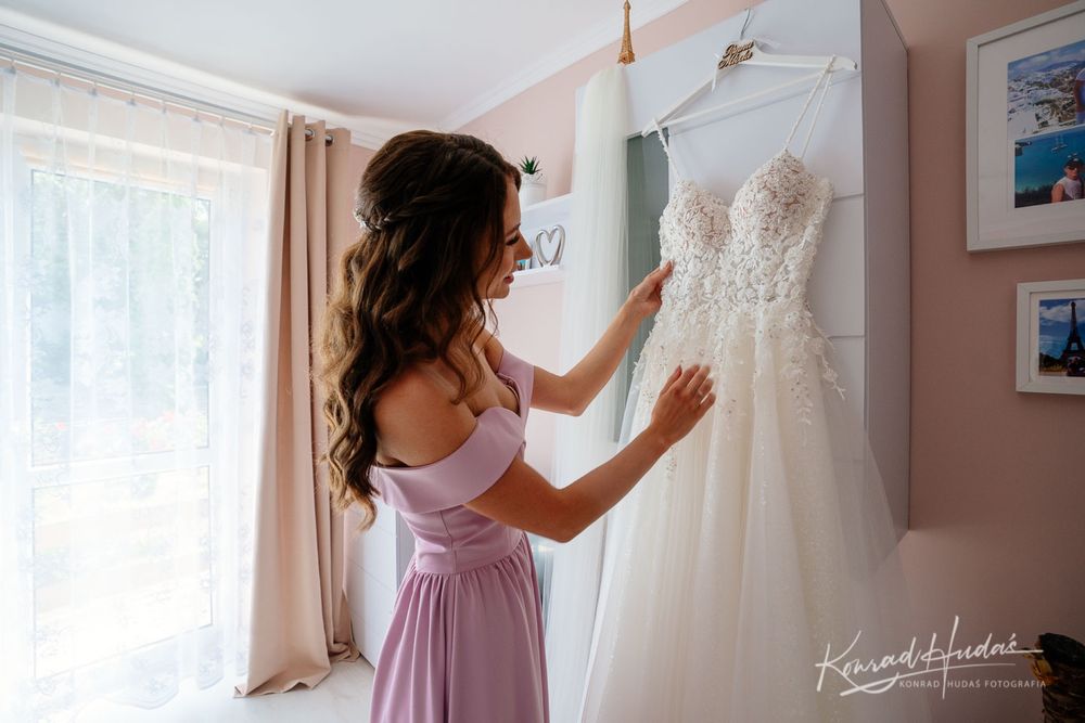 Suknia ślubna - projekt indywidualny Aleksandra Mirosław + długi welon