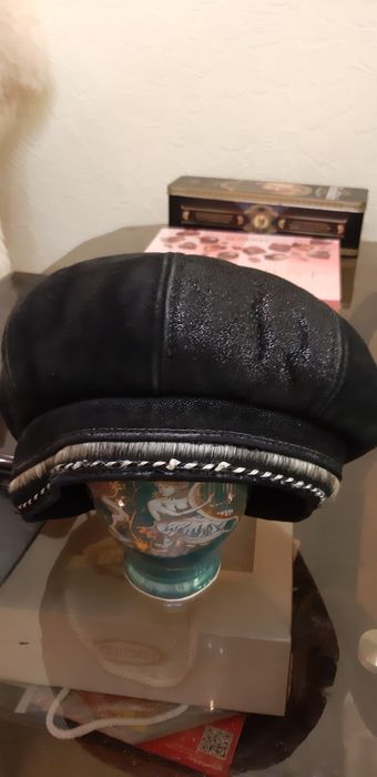 Берет натуральная кожа+ овчина