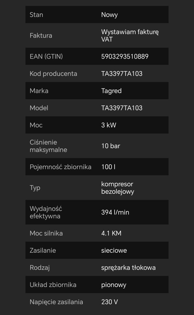 Kompresor stojący 100l jak nowy