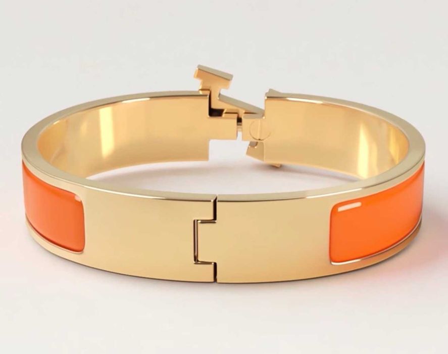 Bransoletka Hermes Clic H - pomarańczowa, nowa