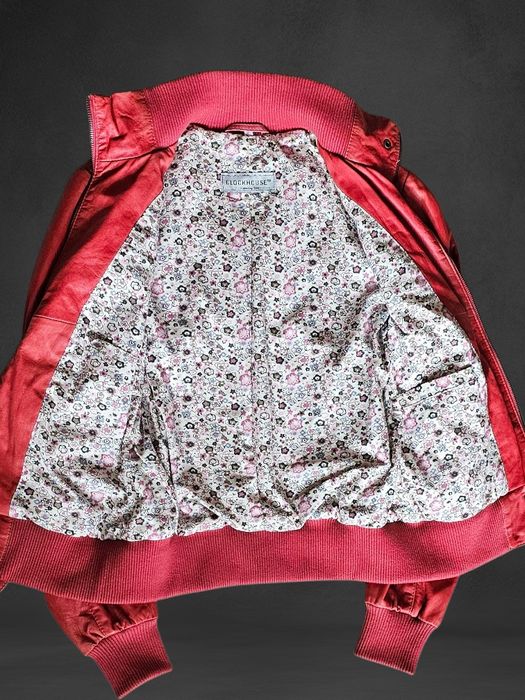 Real Leather Jacket bomber cute rare 2000s y2k lolita cottage grunge