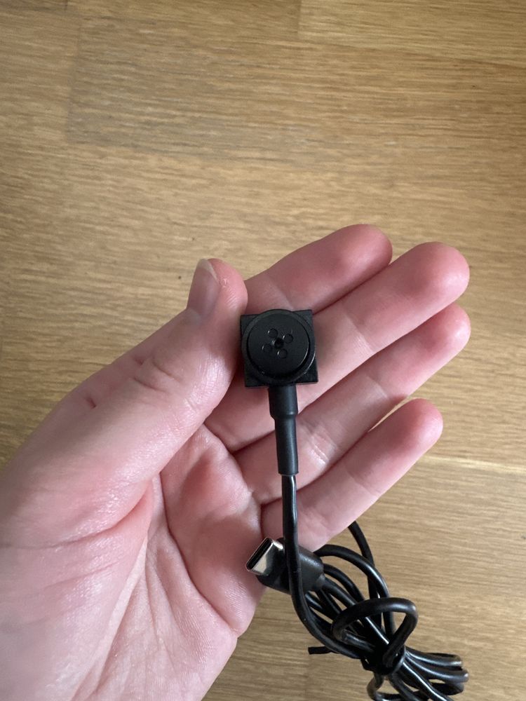 mikrokamera minikamera w guziku czarna usb c