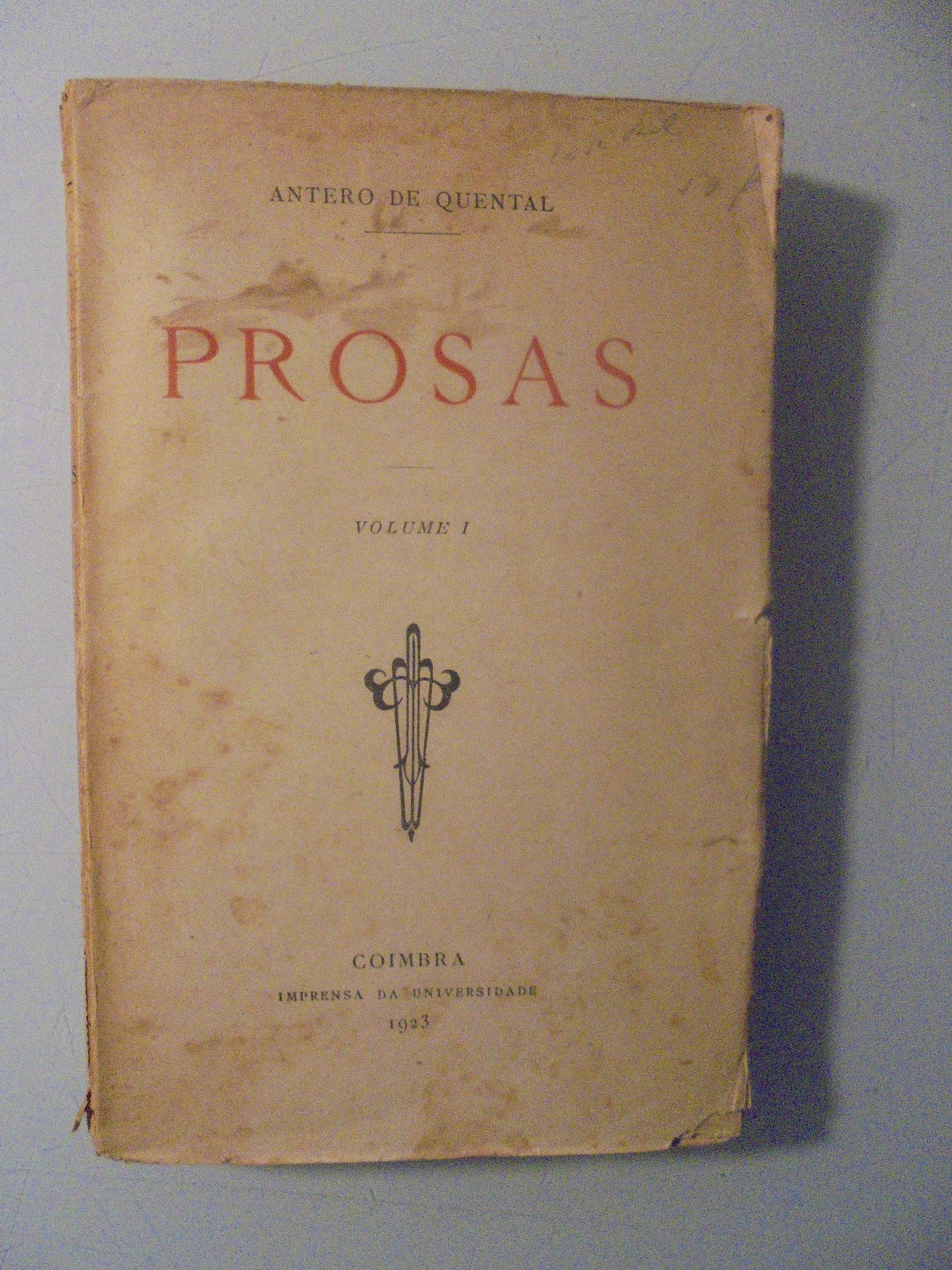 Quental (Antero de);Prosas-Volume I