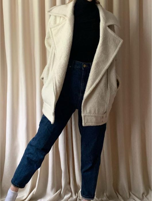 Молочне пальто jafea wool blend jacket від hugo boss L