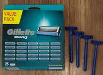 Wkłady Gillette Mach 3    25szt głowiczek nożyki + GRATISY