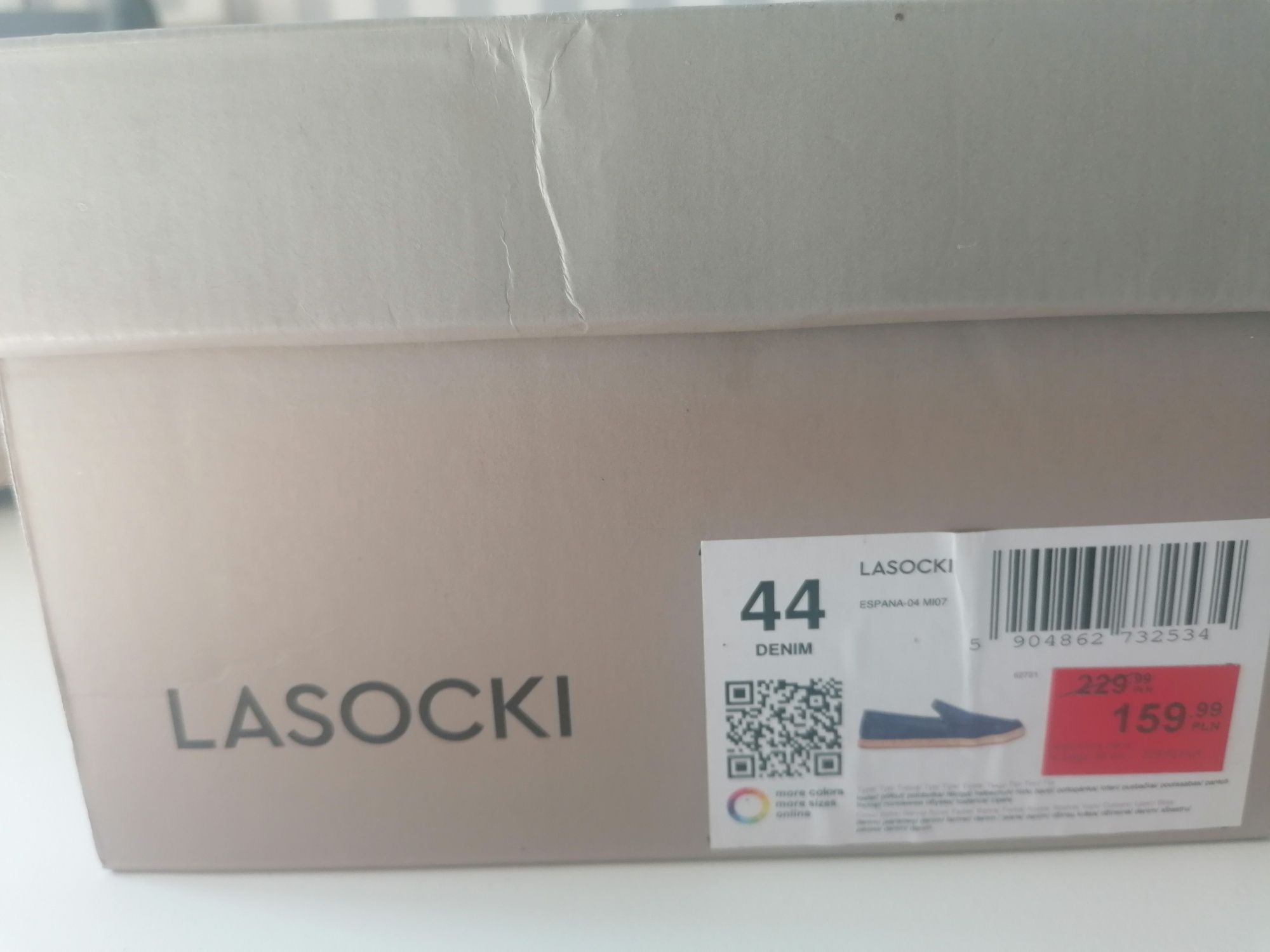 Półbuty męskie mokasyny Lasocki model Espana-04 MI07 kolor Denim. NOWE