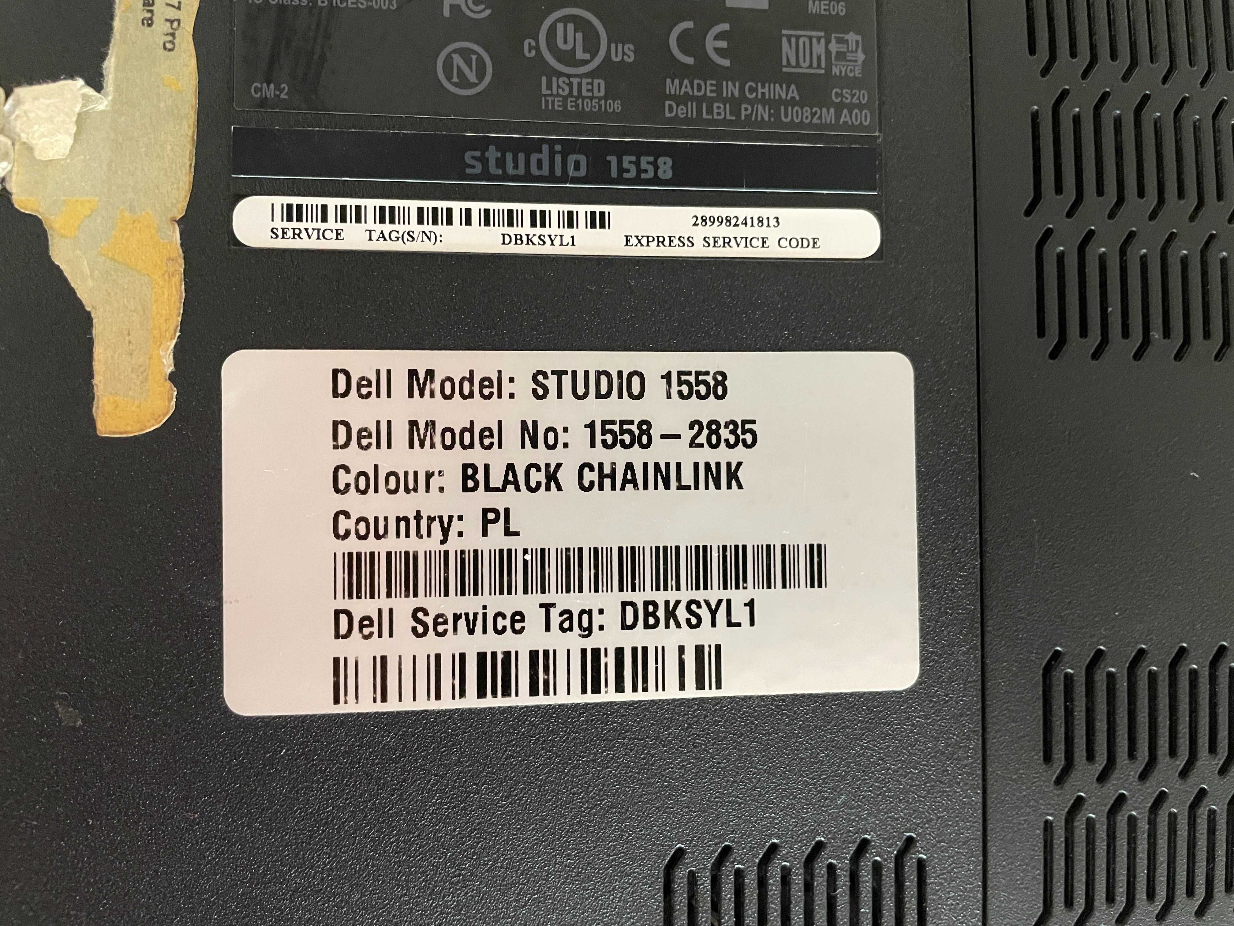 Laptop Dell Studio 1558  na części-Okazja !