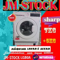 Máquina de lavar e secar roupa Sharp ES-NDIB7141WD de 7Kg/5kg /