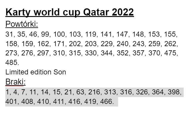 Karty piłkarskie FIFA World Cup 2022 Qatar