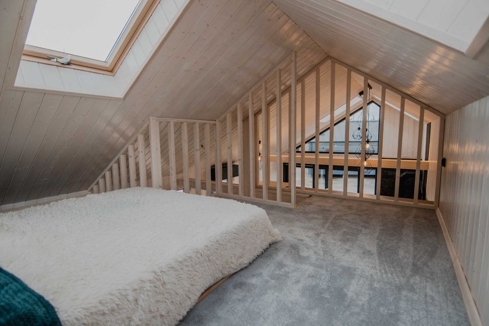 Domek mobilny całoroczny Nowoczesna Stodoła Antresola