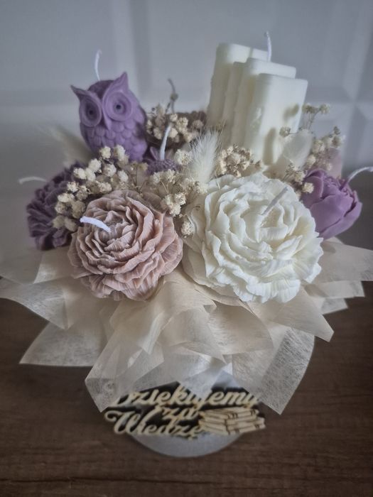 Flowerbox ze świec sojowych Dzień Nauczyciela