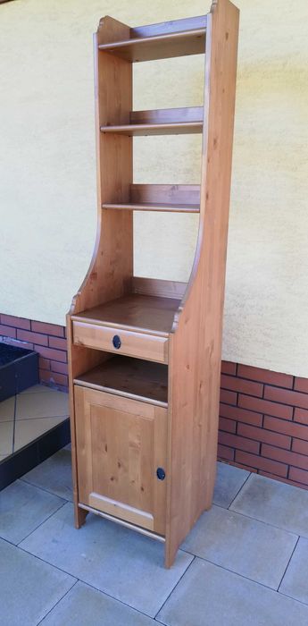 Witryna kredens drewniana regał półki biblioteka szafka komoda sosnowa