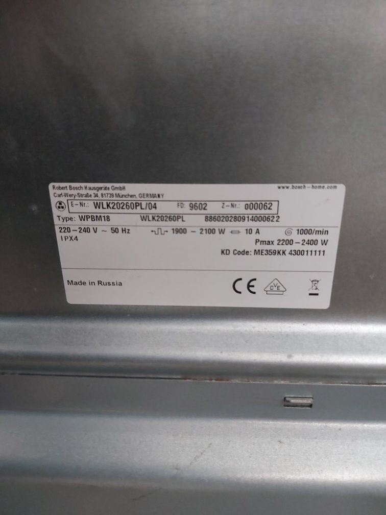 Sprzedam pralkę bosch Wlk 20260