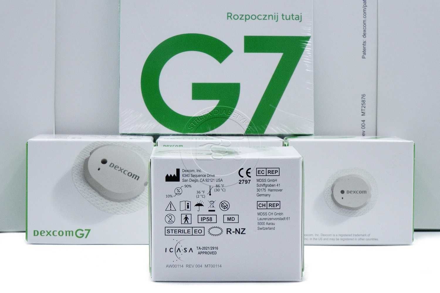 4 x Sensor – DEXCOM G7 z PLASTREM + Aplikator + Gazik + GRATIS