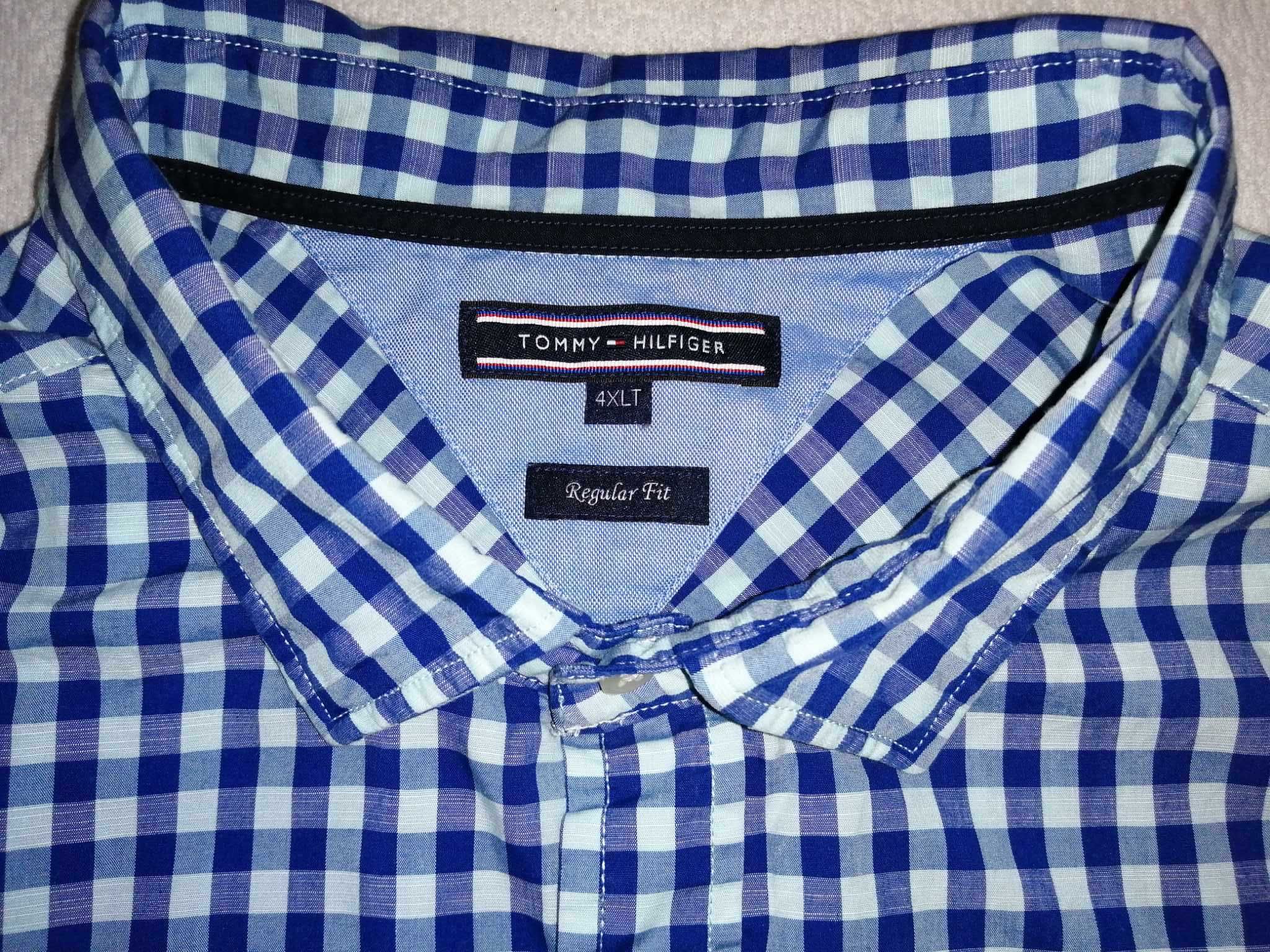 TOMMY HILFIGER Duża Koszula Męska 4XLT Regular Fit Bawełna Jak Nowa