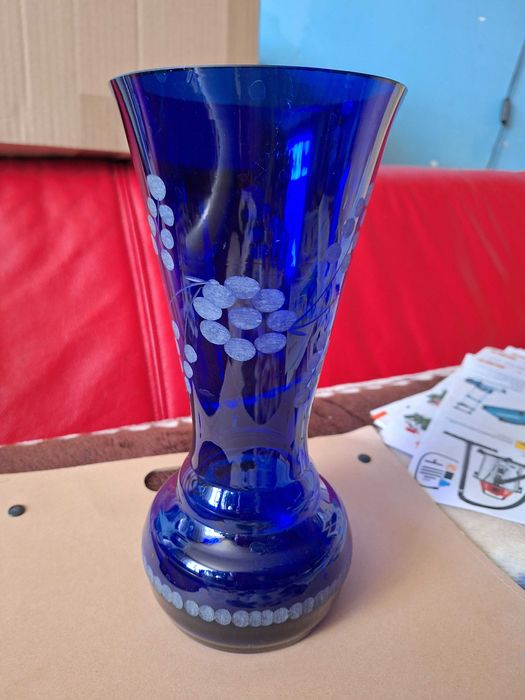 Wazon niebieski kobalt  prl