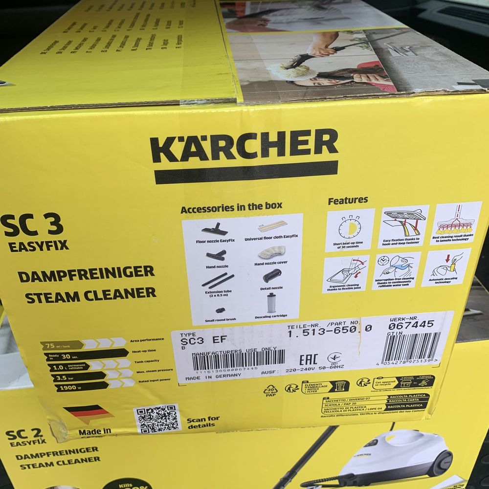 Пароочиститель karcher sc2 easyfix ; delux; premium пароочисник