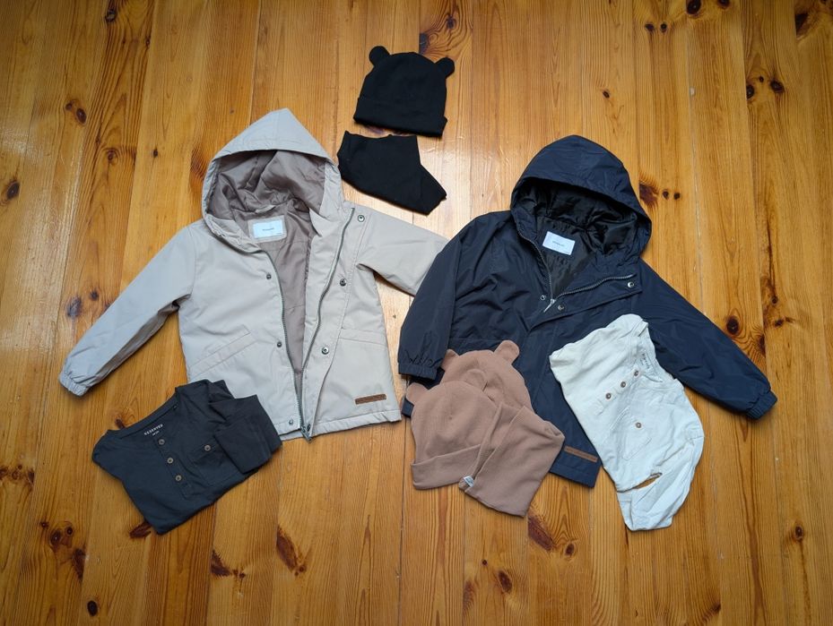 Zadbane 2x Kurtka Reserved, szalik, czapka, t-shirt henley jak nowe