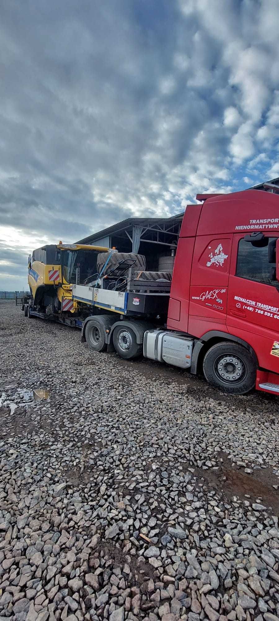Transport Ponadgabarytowy konstrukcji stalowych, maszyn rolniczych
