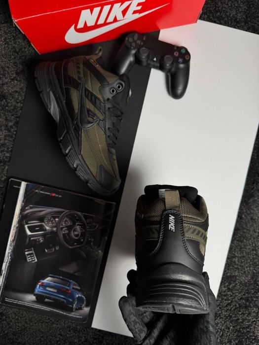 Чоловічі кросівки найк на хутрі Nike Initiator High Fur Khaki Black