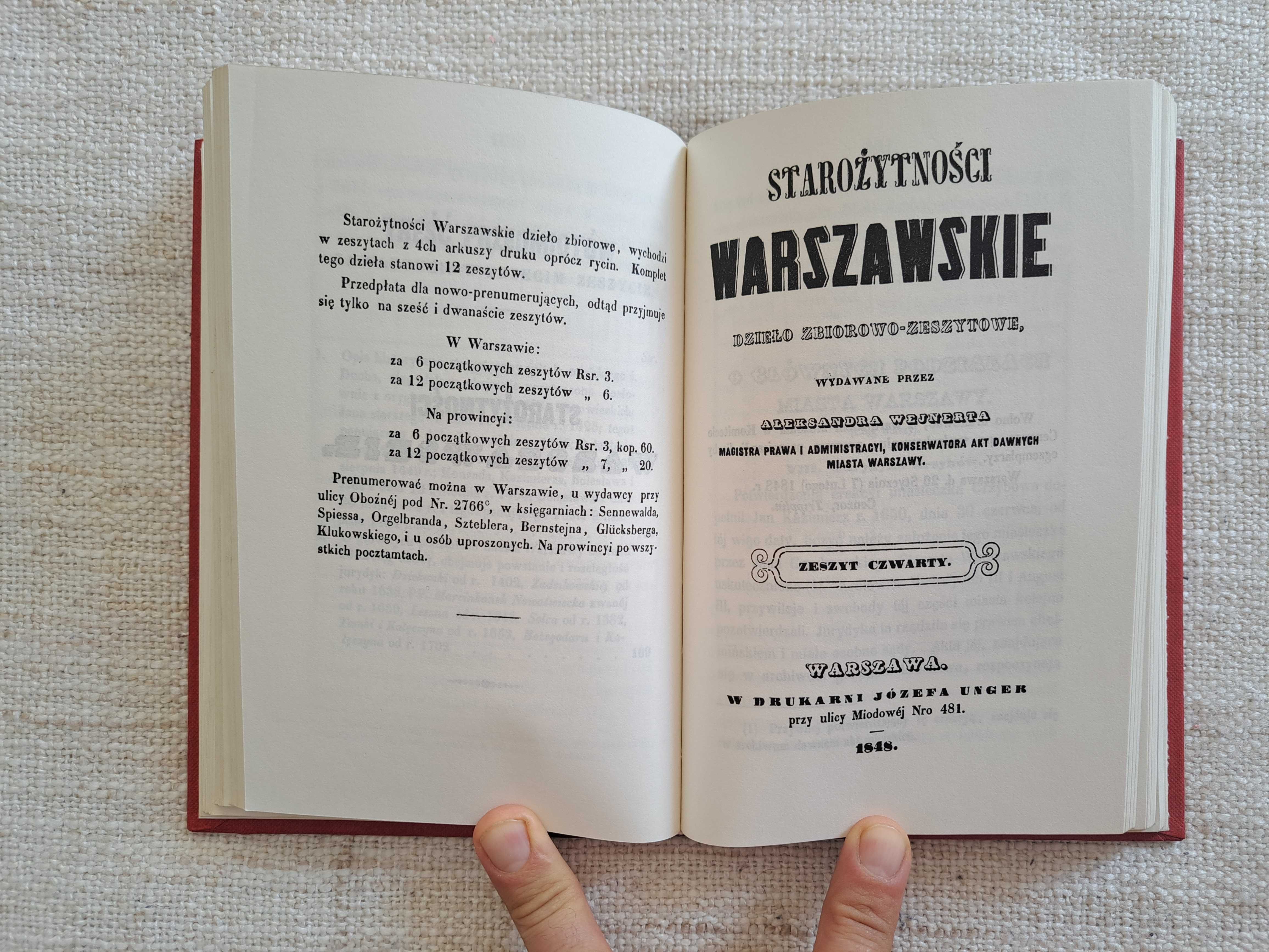 Starożytność Warszawy. Reprint z 1848 roku. Tom I - VI