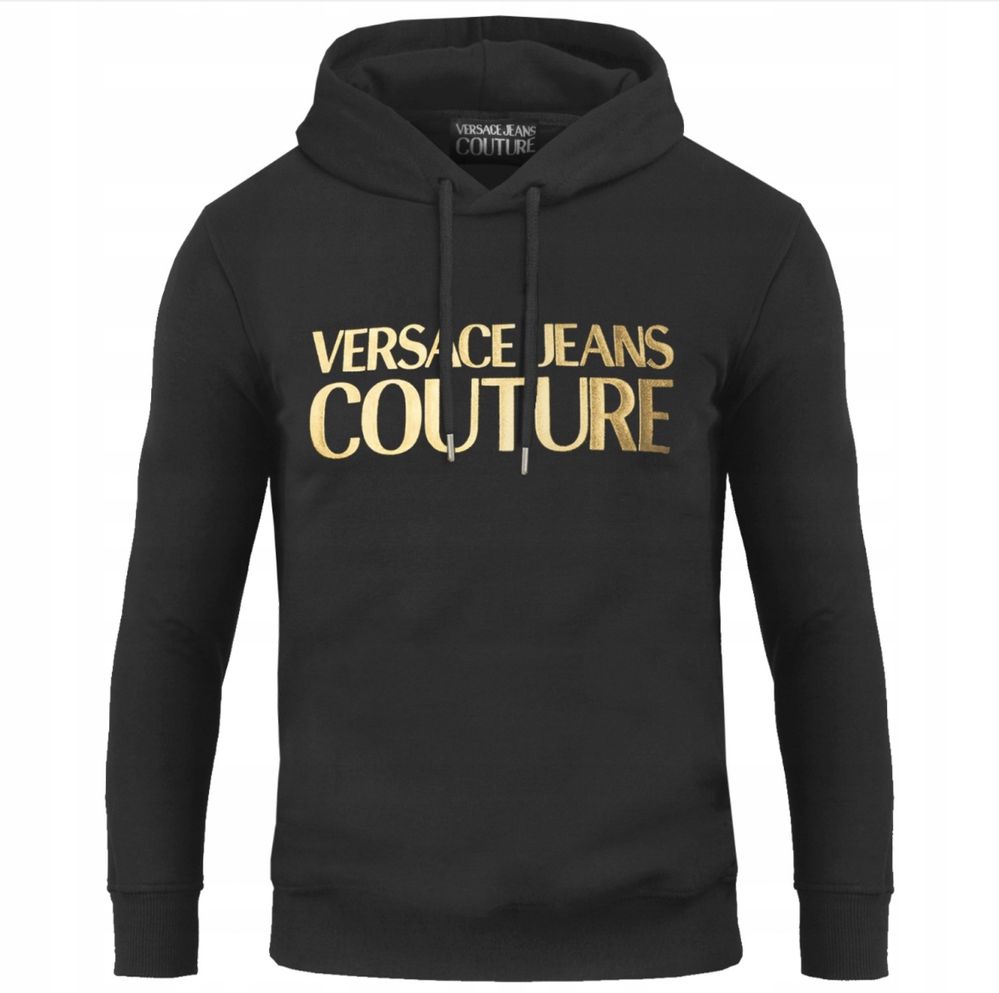 Versace Jeans Couture bluza męska czarna złoty nadruk 74GAIT03 L