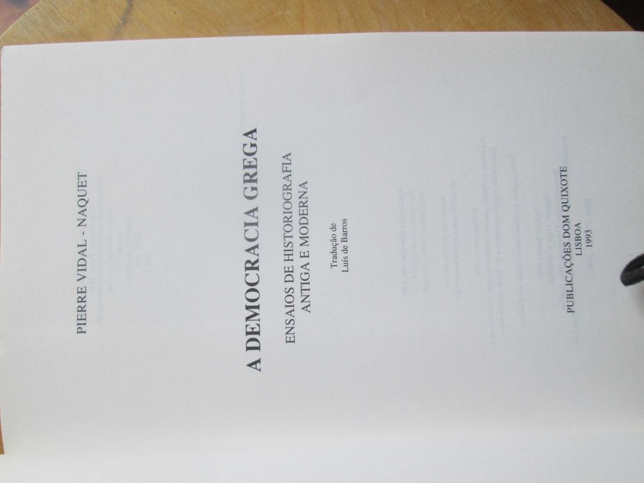 A Democracia Grega, de Pierre Vidal - Naquet