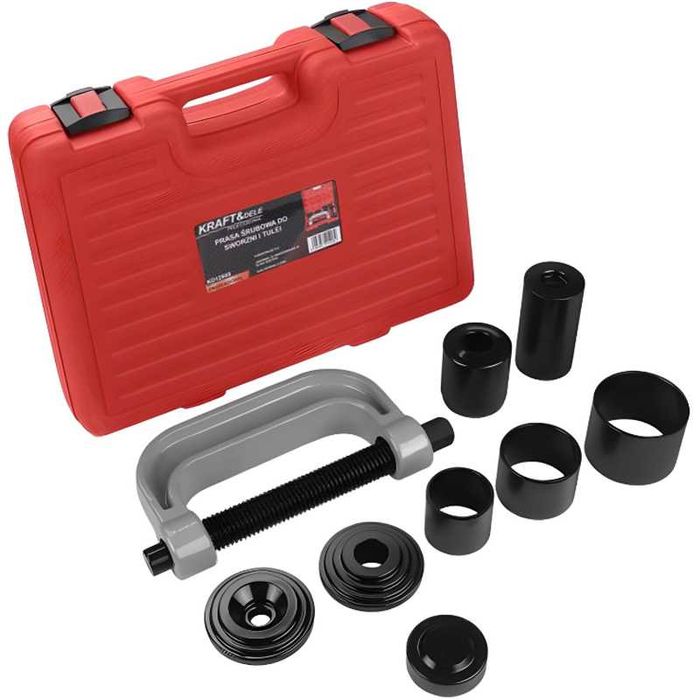 KRAFT&DELE Przyrząd Prasa Śrubowa Montażu Demontażu Tulei 9el. KD12508