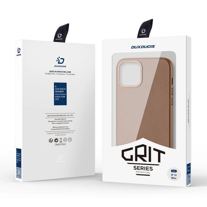 Dux Ducis Grit skórzane etui do iPhone 14 Plus z MagSafe brązowy