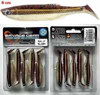 4 x 5 Guma Savage Gear 3D Bleak Paddle Tail 8 cm Minnow 4 g - NOWE