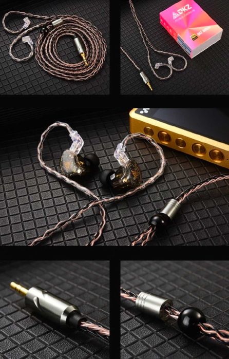 Kabel QKZ T1 8 żyłowy, QDC, 3.5mm Blue/Gold/Brown