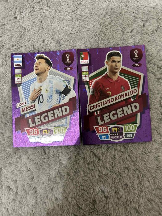 Karty panini FIFA Adrenalyn Quatar 2022 Legend Messi i Ronaldo