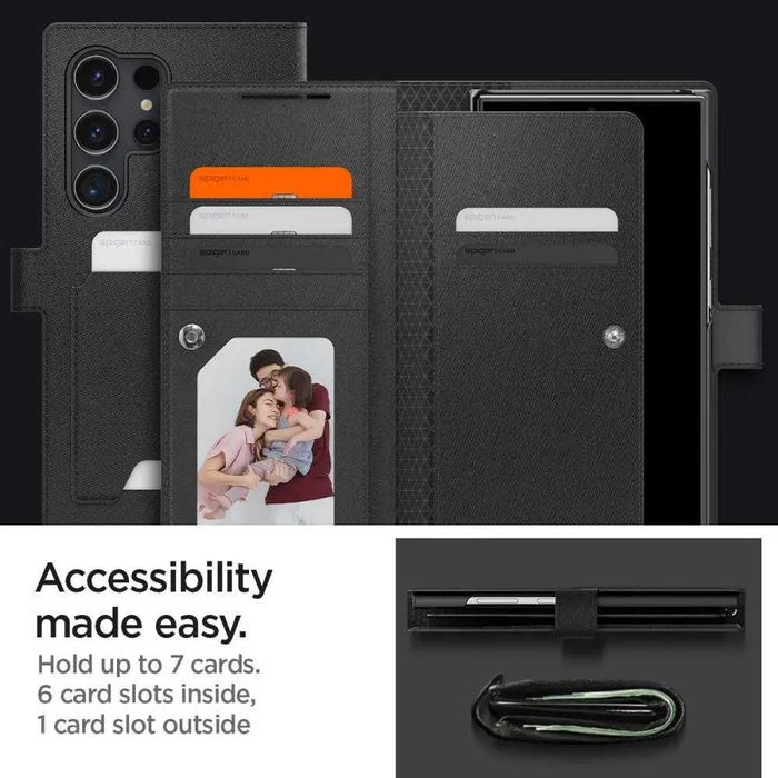 Чехол-книжка Spigen Wallet S Plus для Samsung Galaxy S24 Ultra Black