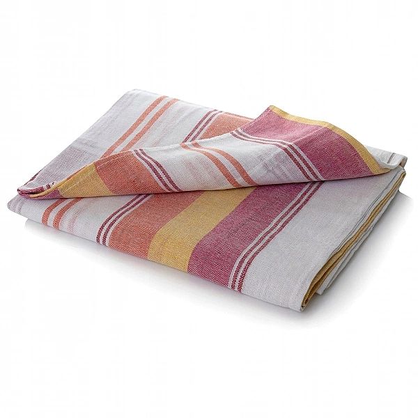 Prześcieradło LNIANE bawełniane 150x195 BEZ GUMKI tradycyjne pasy Dola