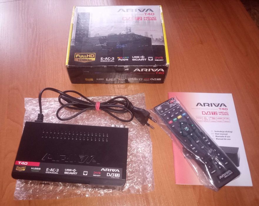 Tuner Dekoder DVB-T2 Ariva T40 Wysoka czułość głowicy !