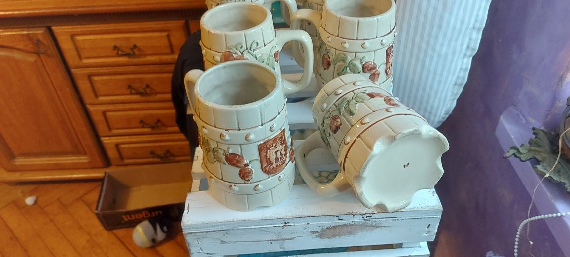 Stare kufle ceramiczne okocim