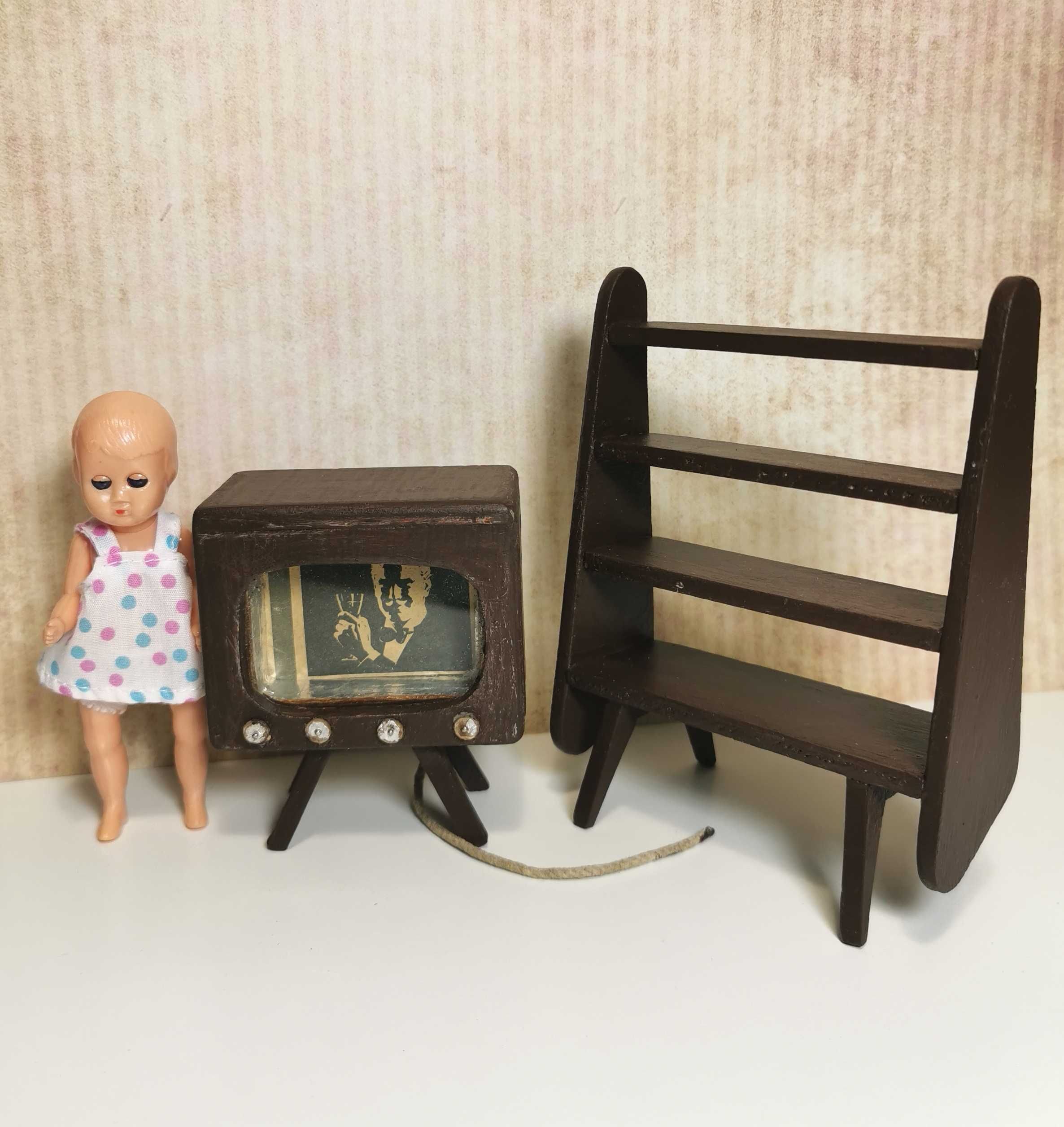 Zabawki vintage mebelki do domku lalek