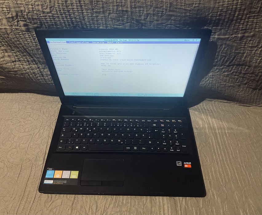 Ноутбук Lenovo g50-45 A6 робочий