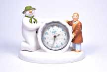 Figurka Porcelanowa Snowman z zegarem Sygnowana 2003 17x15