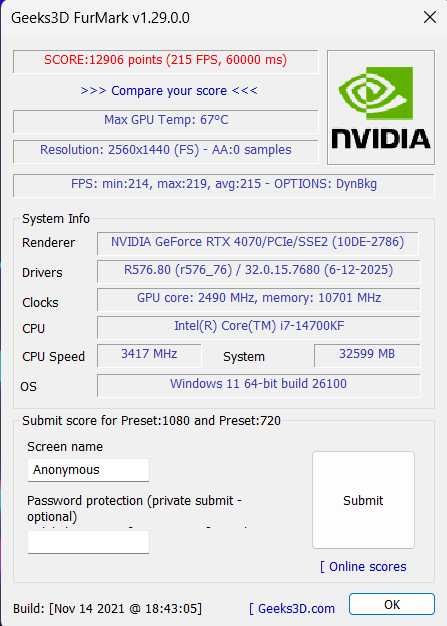Gigabyte GeForce RTX 4070 WINDFORCE OC 12GB GDDR6X