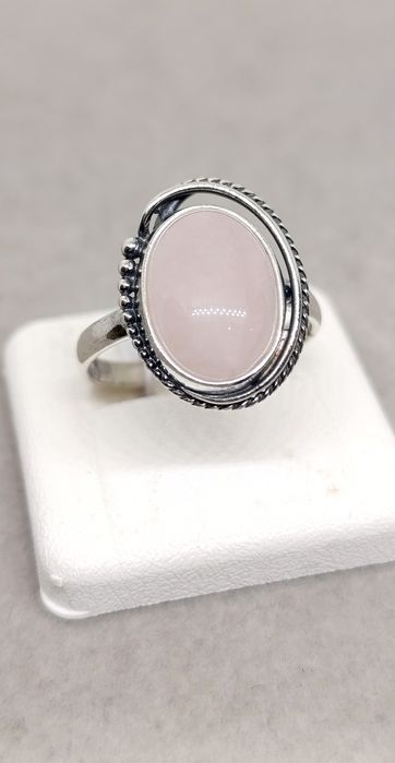 Pierścionek srebrny a kwarcem różowym rozm. 20