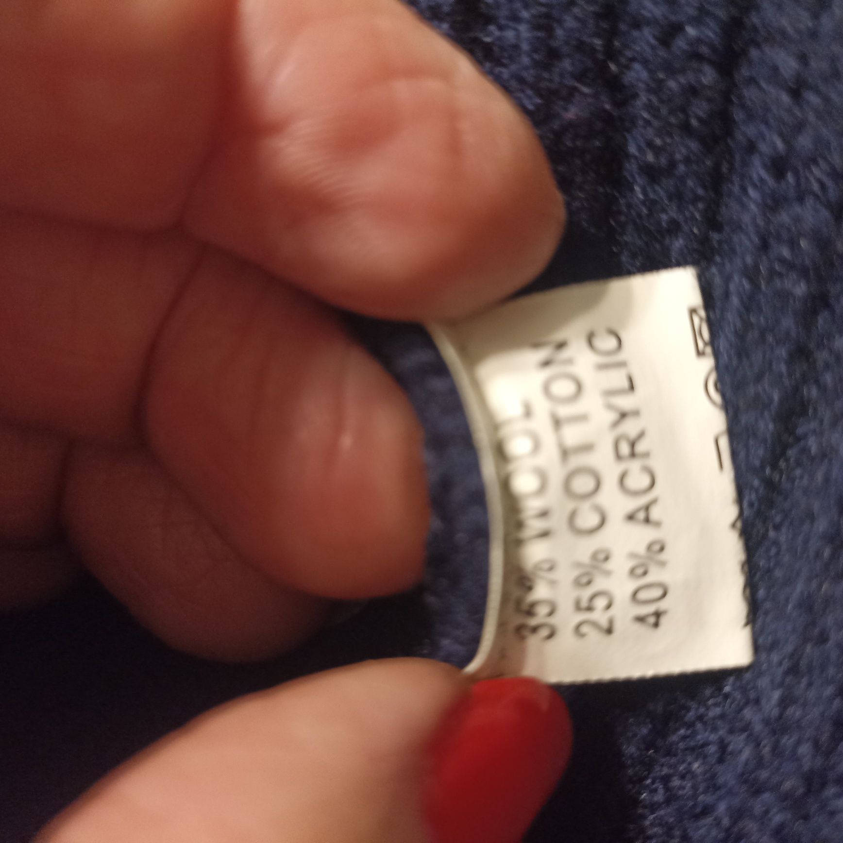 Sweter bezrękawnik M-L granatowy wełna