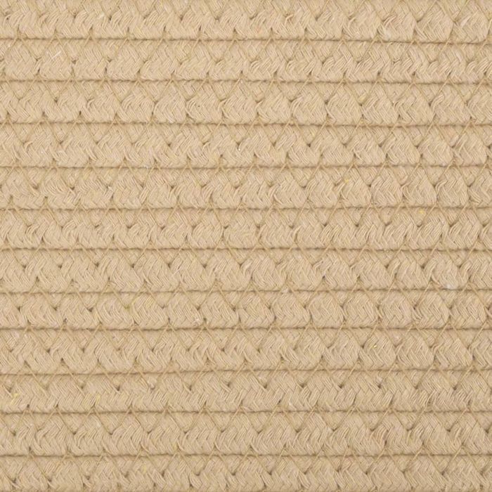vidaXL Kosz na pranie, beżowo-biały, Ø60x36 cm, bawełna