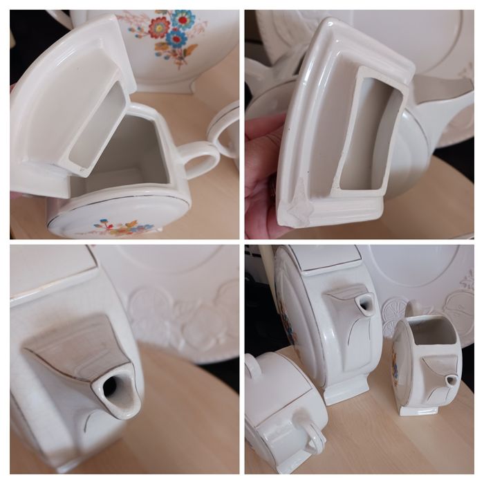 Servico com bule para chá, cafe e açucareiro