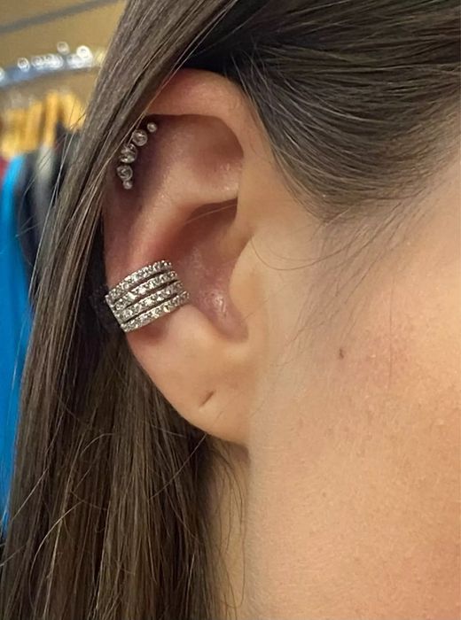 Срібні кафи з фіанітами 925 , різні