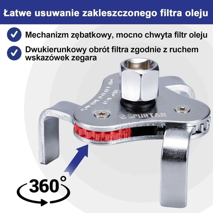 Regulowany Klucz do Filtru Oleju 64-116mm, do Usuwania Filtra Oleju