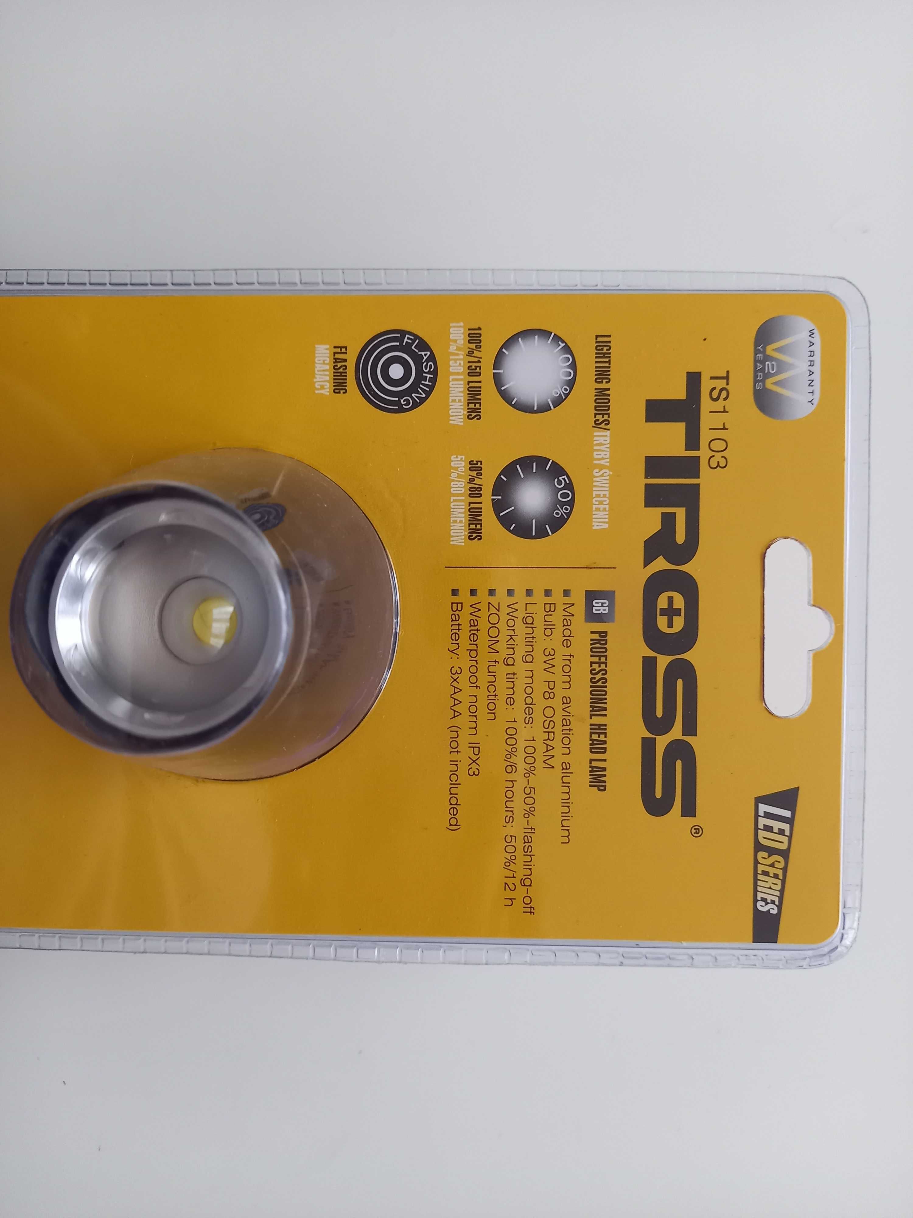 Profesjonalna latarka Tiross TS1103 lampa czołowa