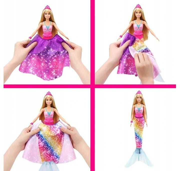 Barbie Księżniczka Syrenia przemiana 2W1 Nowa, paragon