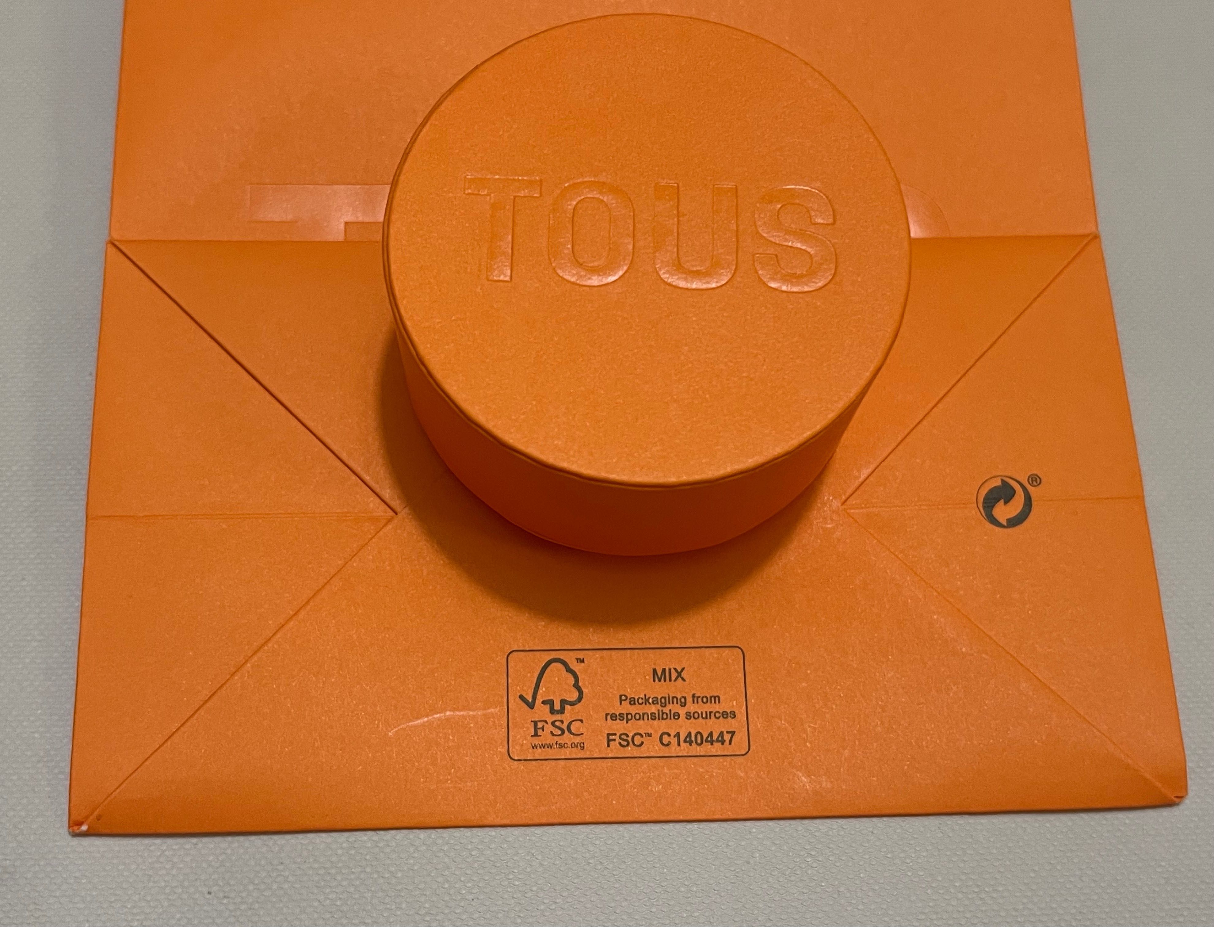 Tous pudełko pomarańczowe 6 cm + torebka nowe 1 sztuka