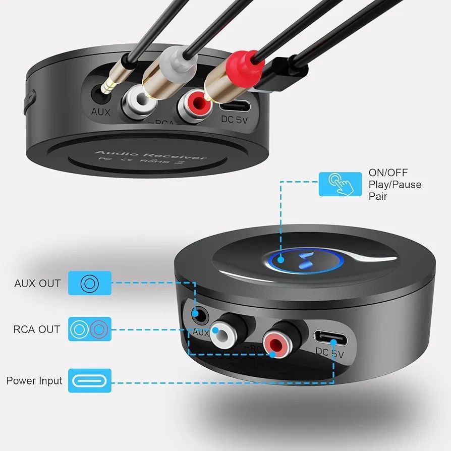 Bluetooth 5.2 приймач для домашньої стереосистеми AUX адаптер